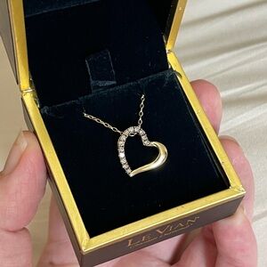 Le Vian® 14K Gold Chocolate Diamond Heart Necklace – 1/5 ct t.w. – Original Box
